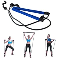 Fovely Barra de Pilates con Banda de Resistencia Ejercicio de Yoga portátil Barra de Pilates con Bucle de pie para Yoga…